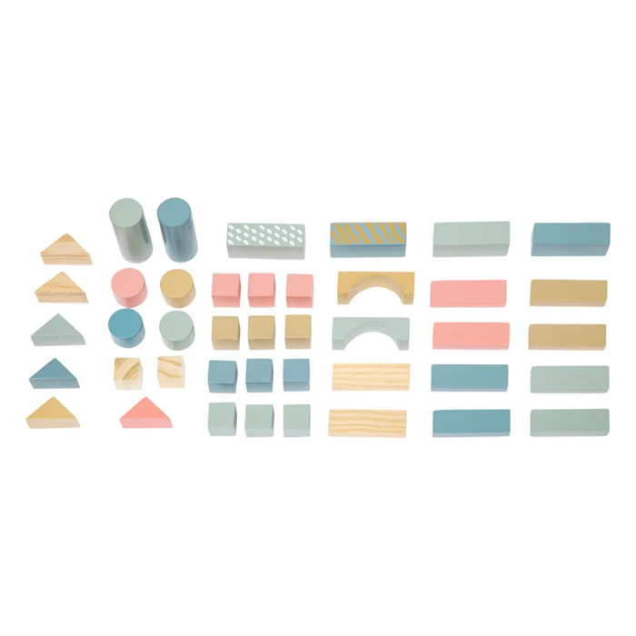 Jeu de 50 cubes de construction bois