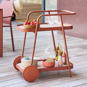 Desserte de jardin Easiness acajou 2 niveaux