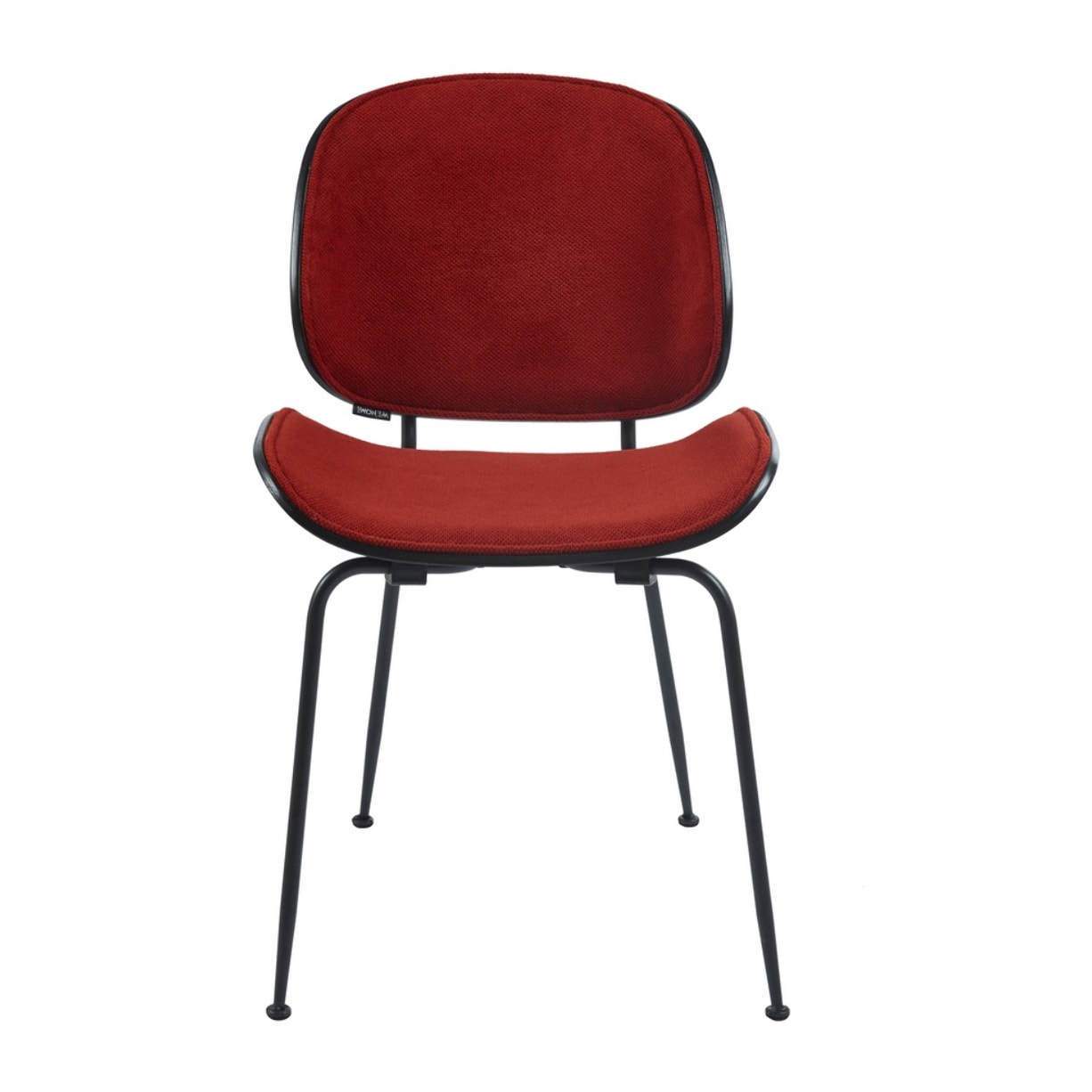 Set 4 sedie moderne in tessuto rosso con gambe in metallo - Elizabeth