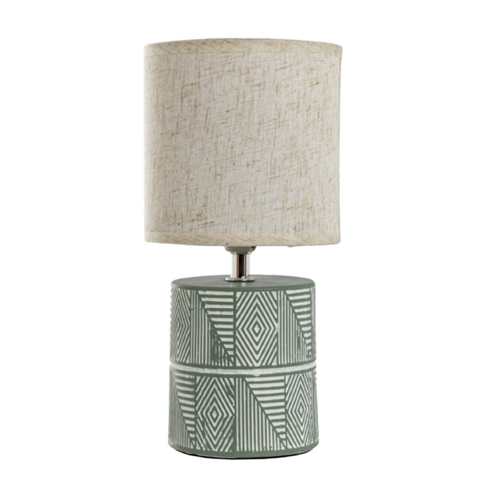 Lampada Da Tavolo Comodino Ricaricabile Accensione On/Off Modello Rodi Verde