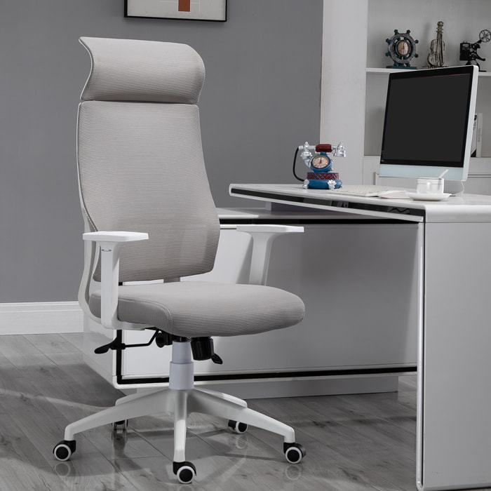 Silla de Oficina Ergonómica 64x61x120,9-128,9 cm Gris