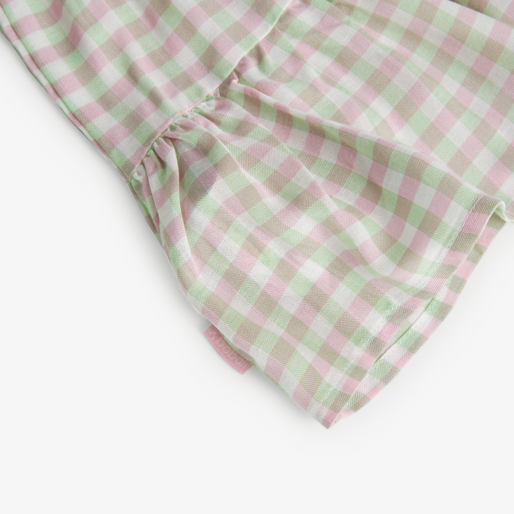 Vestido niÃ±a, viscosa, estampado de cuadros, verde