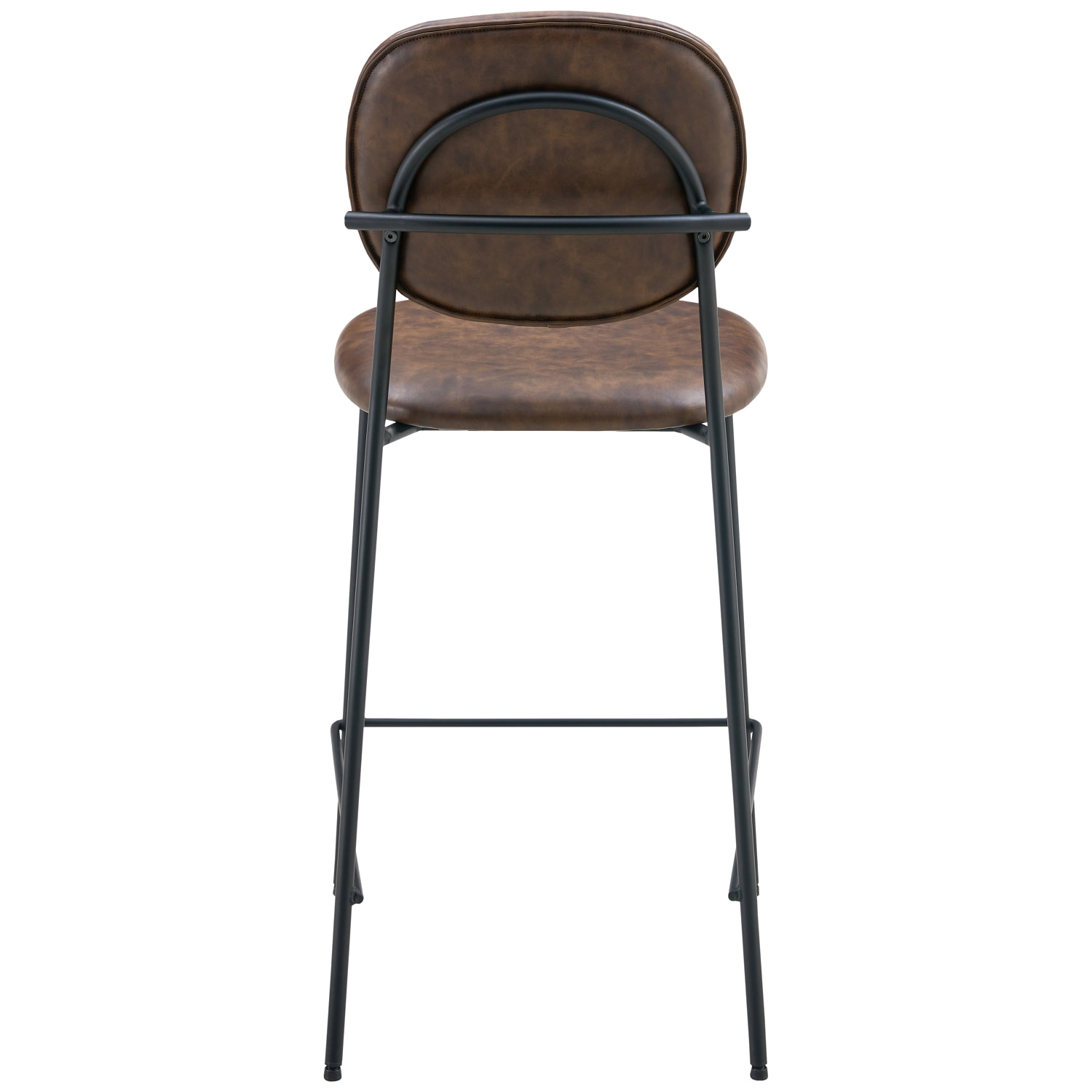 Lot de 2 tabourets de bar en simili marron EDMOND