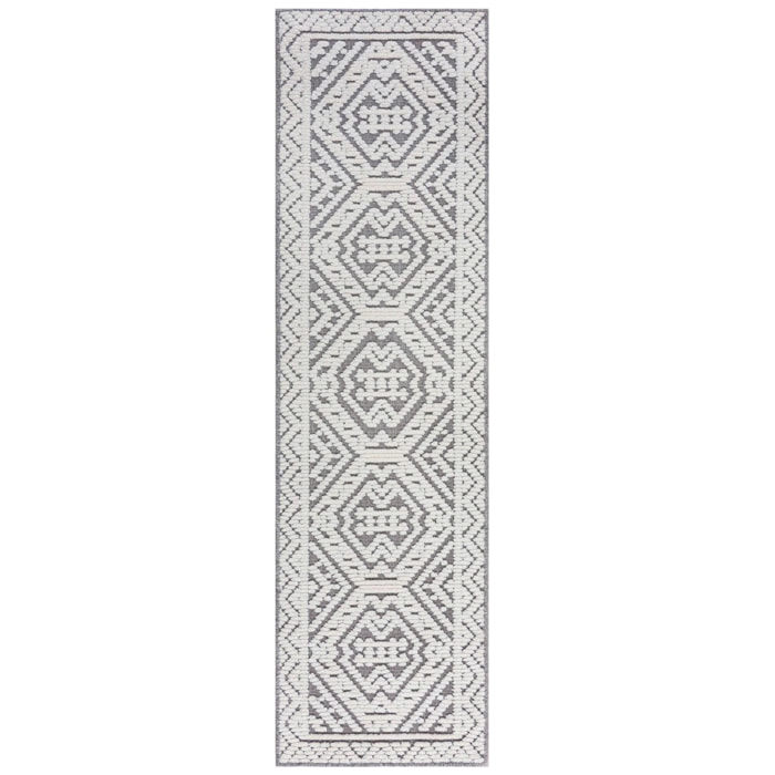 Tapis lavable de couloir JAIPUR Gris