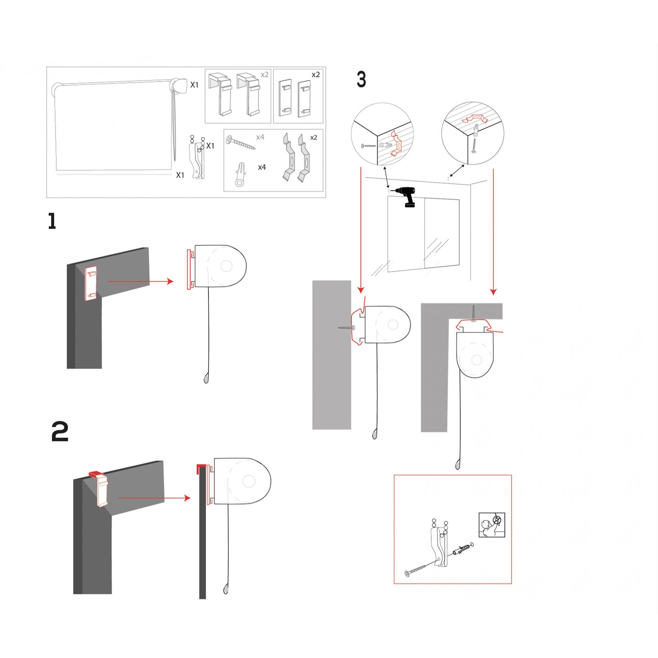 Store enrouleur Easyfix Polyester Opaque 67x180