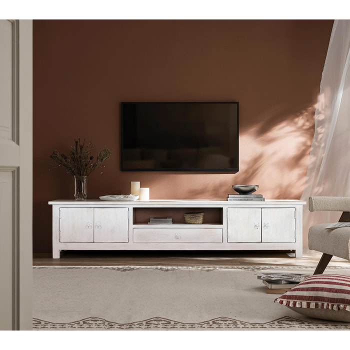 Mueble TV de Madera de Mango 230 Cm Estilo Mediterráneo Moderno