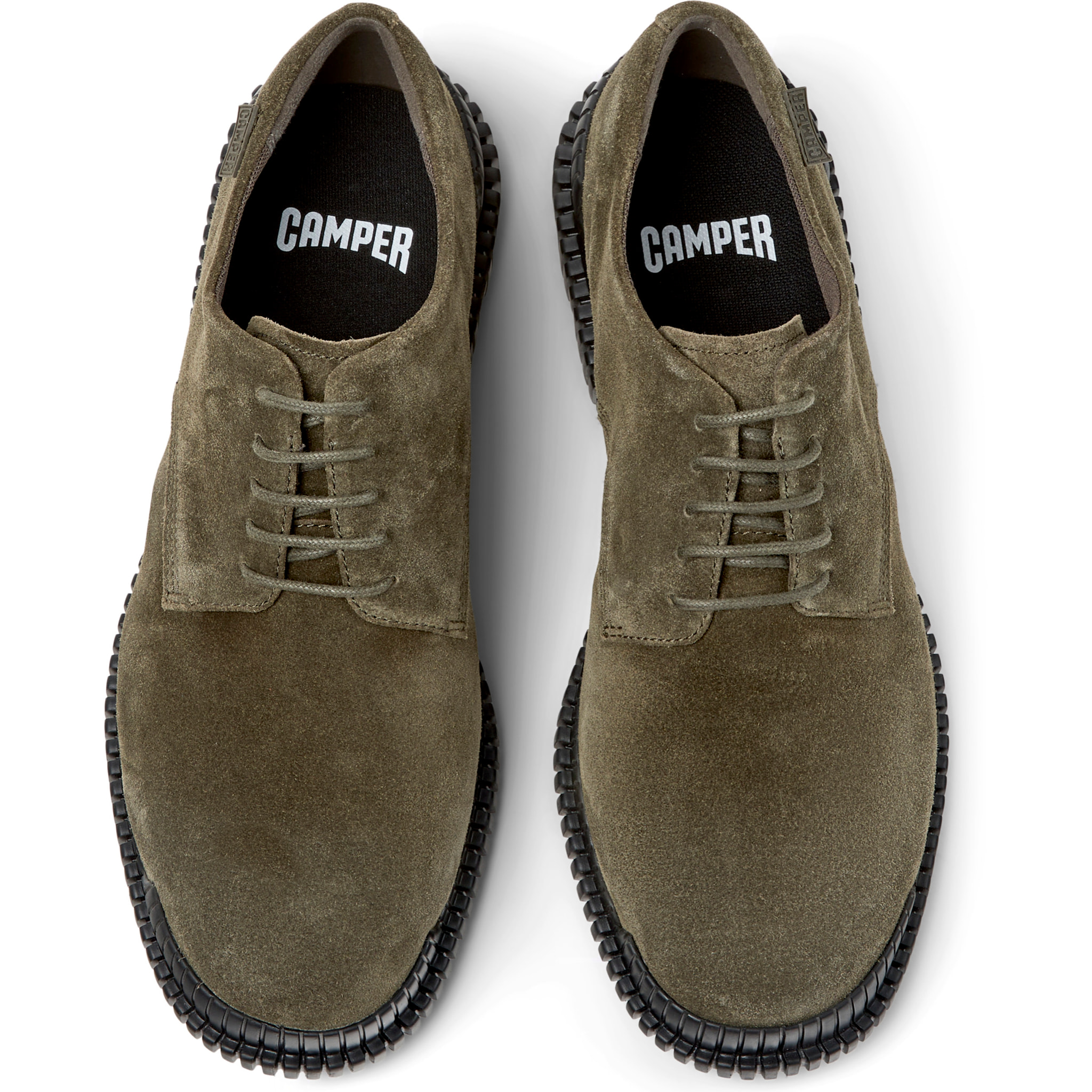 Zapatos de cordones - CAMPER Pix - Verde - Piel de ante