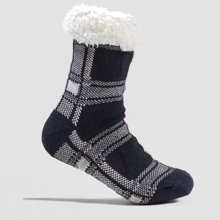 Calcetines hombre Cuadro Tarso burdeos