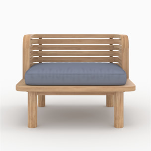 Fauteuil de jardin en teck et coussins gris - Kilda
