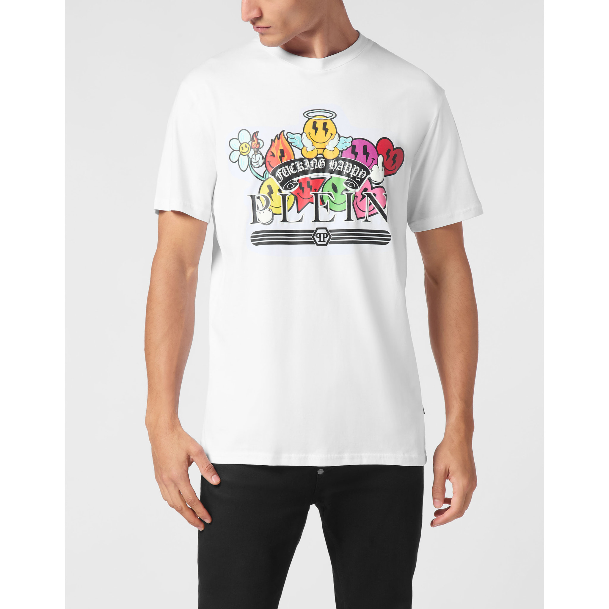 PHILIPP PLEIN Camiseta de cuello redondo y manga corta