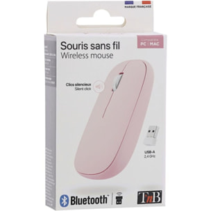 Souris sans fil TNB rose Dual Connect