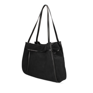 Borsa a spalla da donna Made in Italy - Modello Seraphina Elite - Pelle scamosciata - 35.0 x 35.0 x 16.0 cm