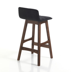 Tomasucci Lot de 2 Tabourets VARM BOIS FONCE Multicolore