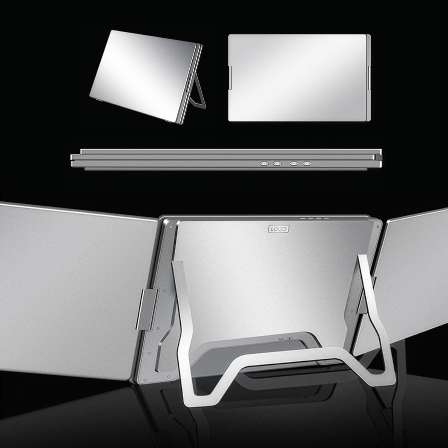 Monitor portátil dual S800 de 15.6” con doble pantalla IPS 1920x1080 16:9. Compatible con laptops Windows y MacOS. Incluye bolsa de transporte.