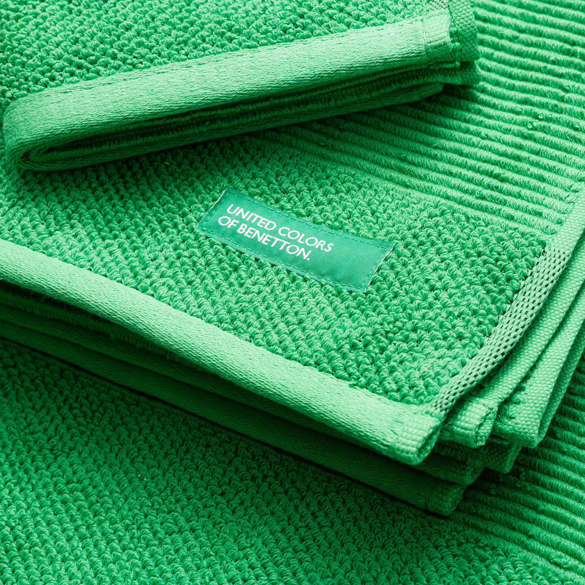 PACK DE 2 SET DE 3 TOALLAS DE BAÑO EN COLOR AZUL Y  VERDE - BENETTON