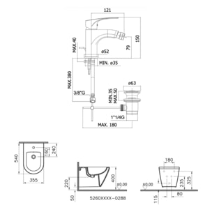 Vitra Integra bidet suspendu 35,5x54 cm + trop-plein + Swiss Aqua Technologies Project mitigeur monocommande (7042-0288SATBS235)
