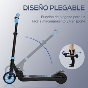Patinete Eléctrico para Niños de +6 Años Plegable con Altura Ajustable Azul