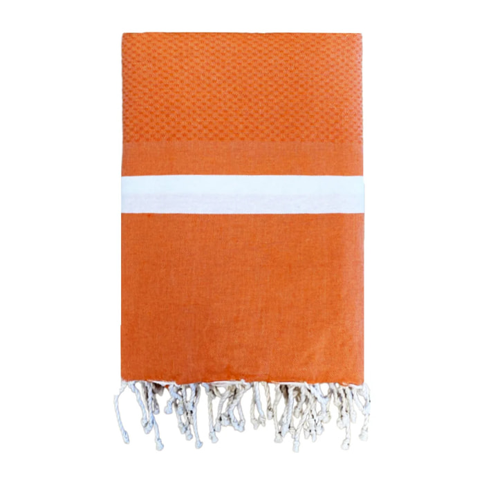 Fouta traditionnelle Melissa Orange 200x200 190g/m²