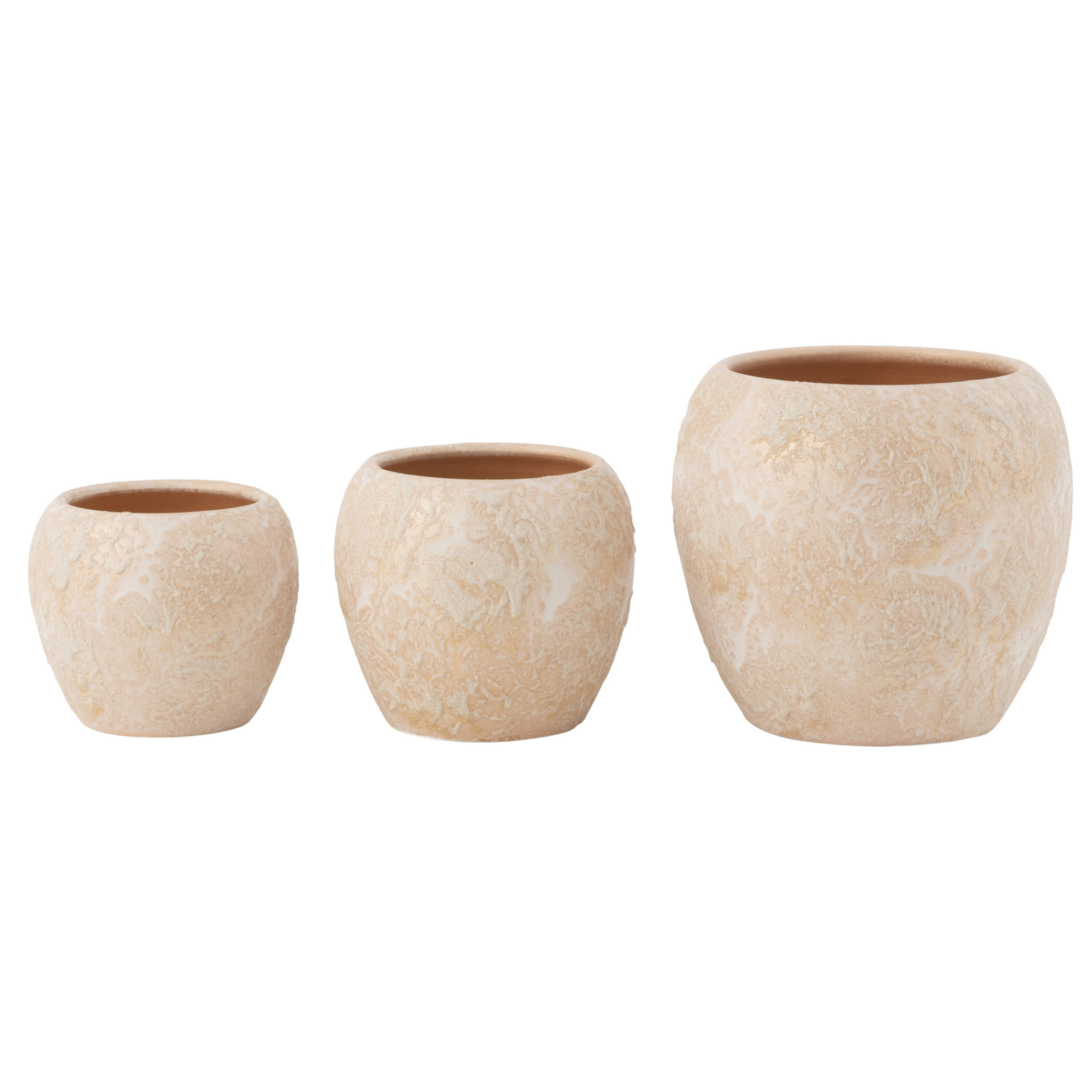 J-Line cache-pot Rond - rose/or - large - Ø 24 cm