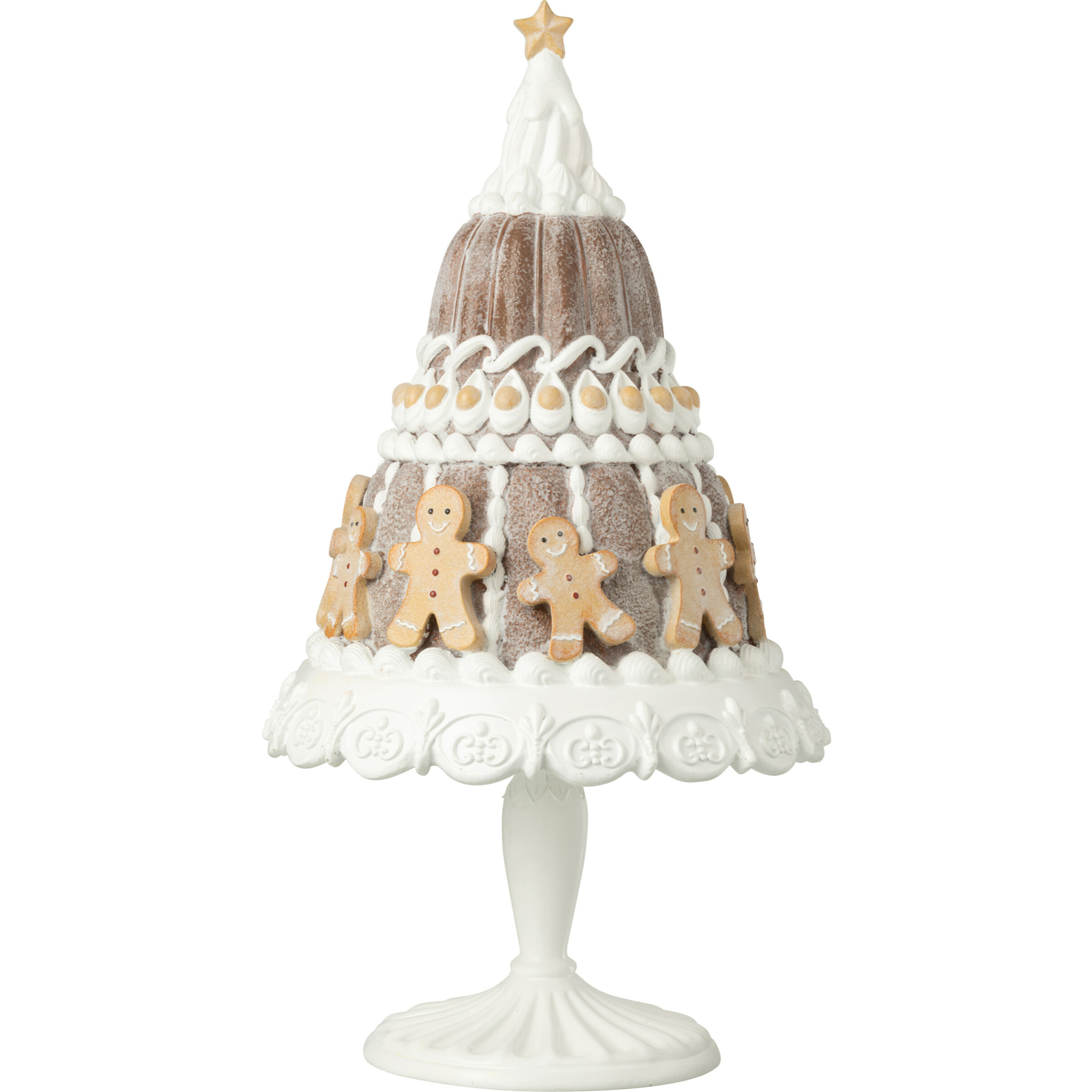 J-Line décoration Pain D'épice Gâteau - polyrésine - beige/blanc