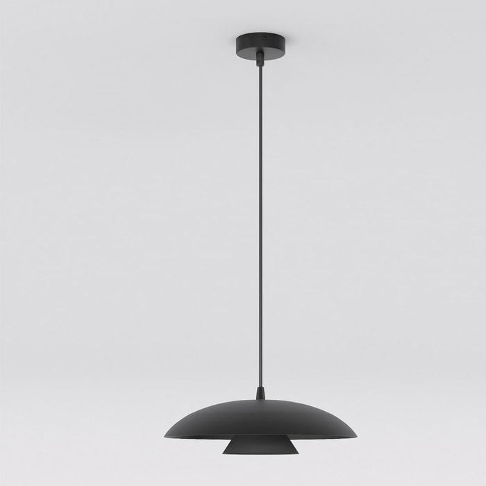 Lampada a sospensione Babel in acciaio nero opaco