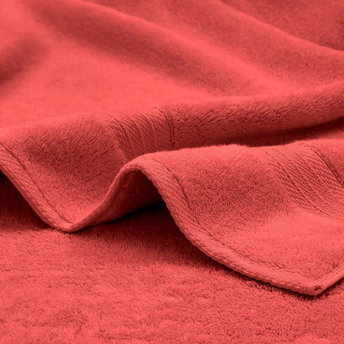 Carre avec oeillet pur coton 550 g/m² uni rose Elea corail