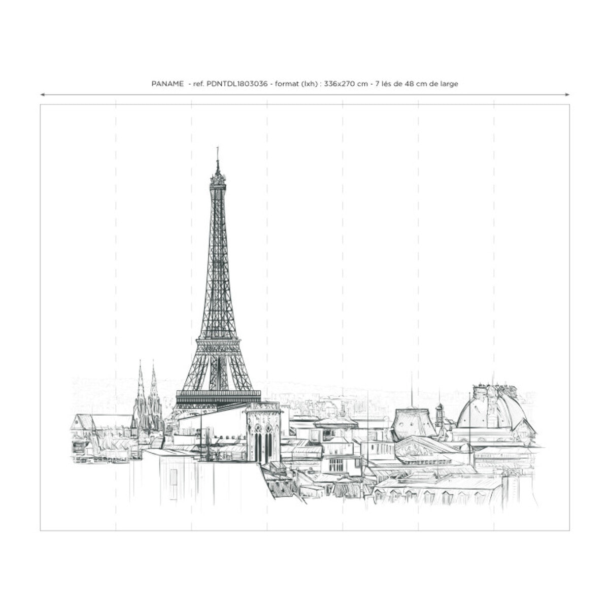 Papier peint panoramique Paname - Un décor mural de 7 lés (336x270cm), créé et fabriqué en France Livraison gratuite à partir de 315 € d'achat.