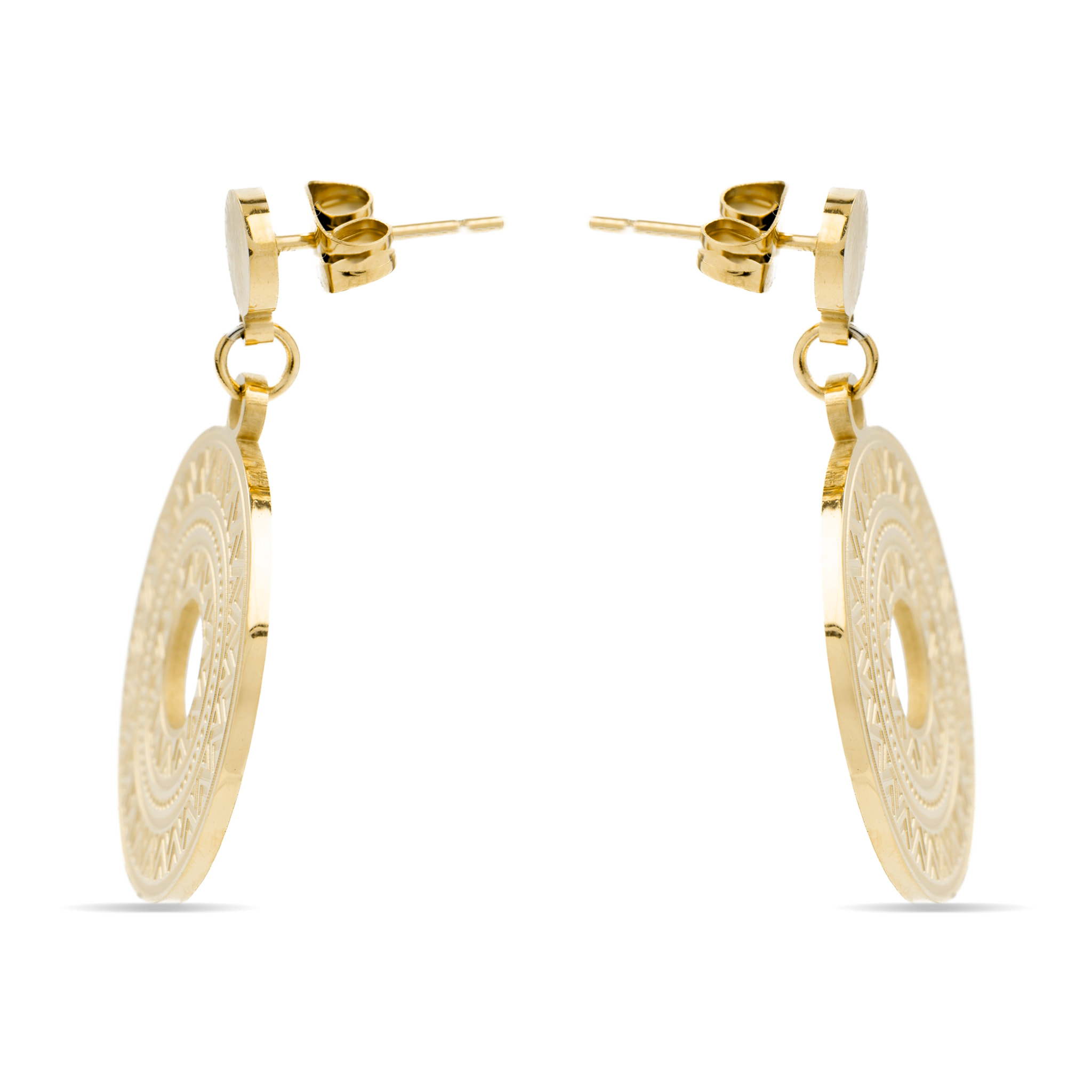 Pendientes acabados en oro amarillo de 18K