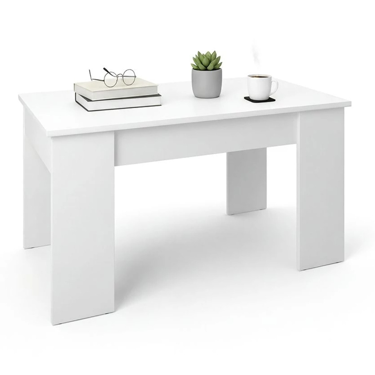 Mesa de centro elevable en blanco artik Norak Blanco Artik (Blanco Mate)