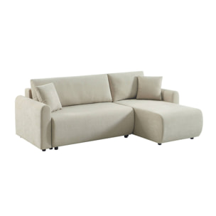 Canapé d'angle réversible, convertible, 3 places tissu avec coffre BERLIN