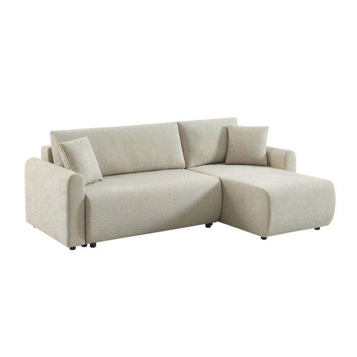 Canapé d'angle réversible, convertible, 3 places tissu avec coffre BERLIN