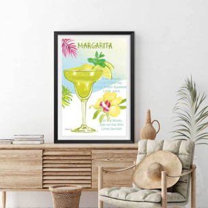 Affiche Margarita en aquarelle Affiche sous cadre noir