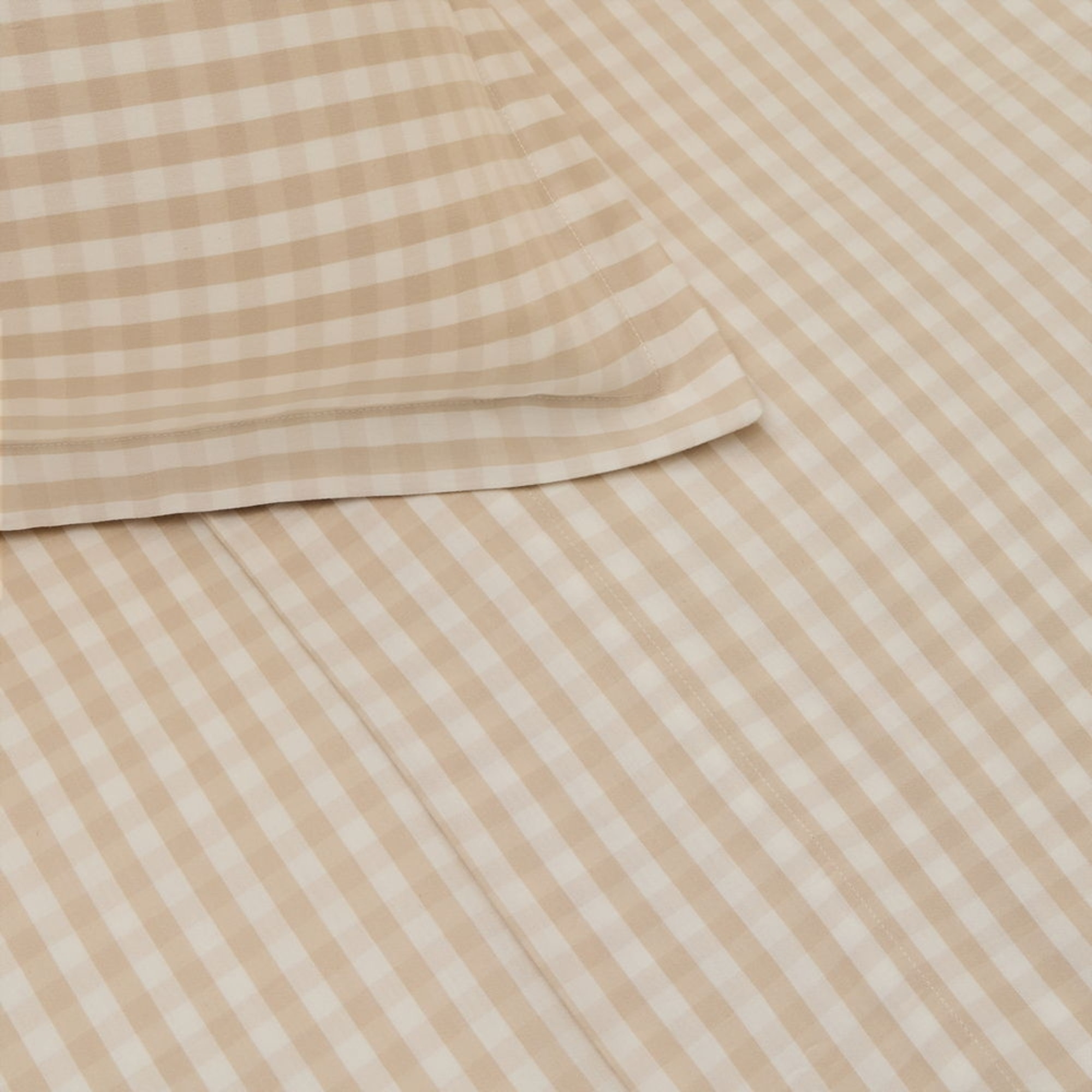 Sábana de algodón satén 200 hilos Kimcuad color marron beige 100% Algodón