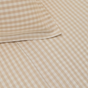 Sábana de algodón satén 200 hilos Kimcuad color marron beige 100% Algodón