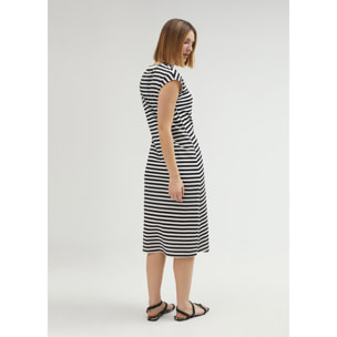 Abito a Righe con Nodo Laterale