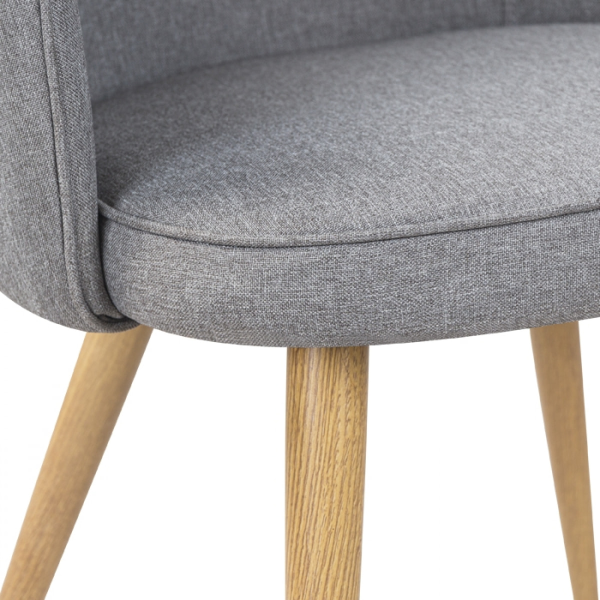 Lot de 2 chaises en tissu gris clair et pieds en métal - Chiara