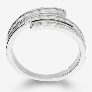 Anello Contrarié con Pavé di Cubic Zirconia a Baguette