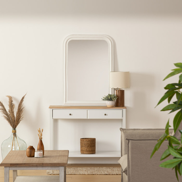 Miroir "Adèle" blanc - bois 74x104 cm