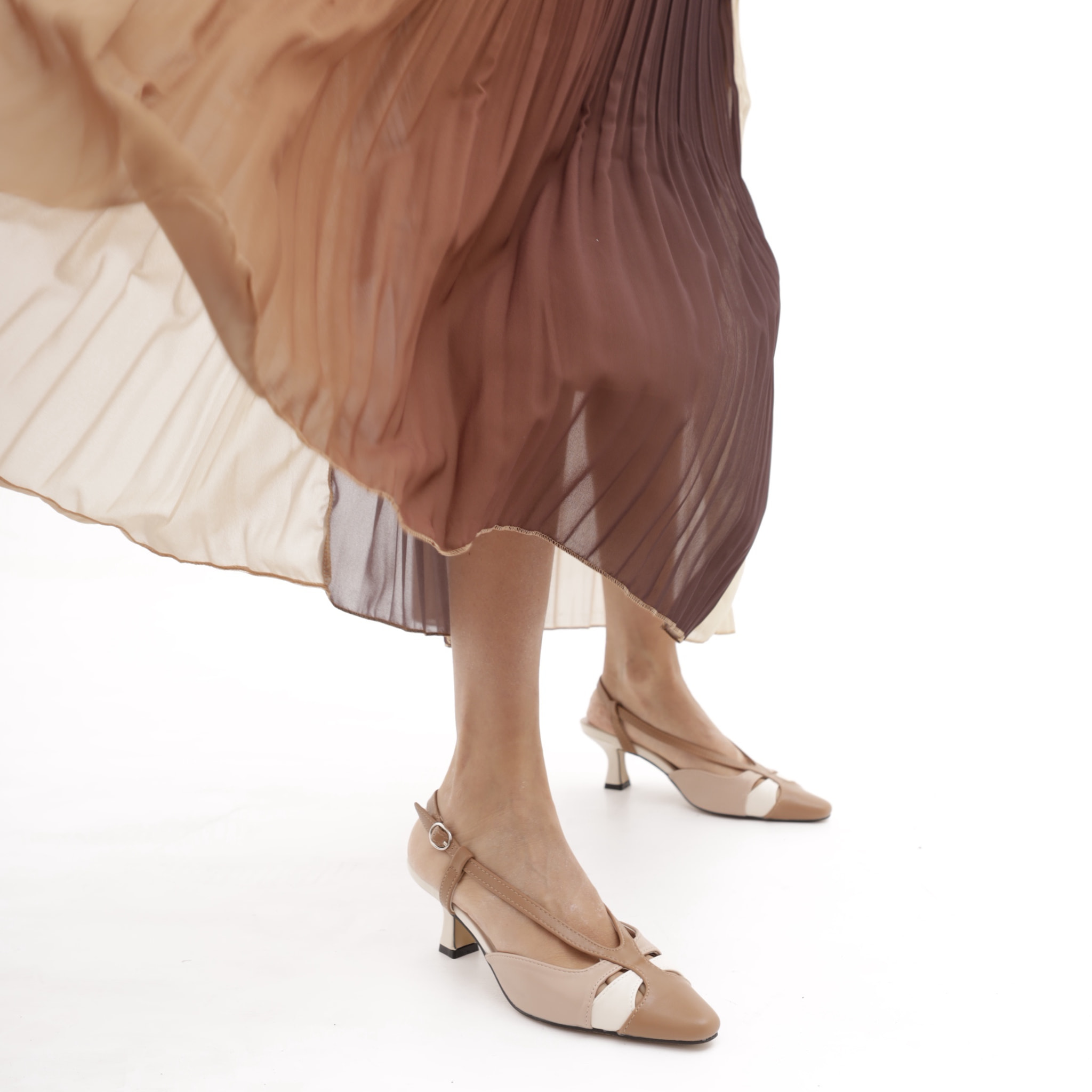 SLINGBACK MULTICOLORE CHOCOLA' KAKHI