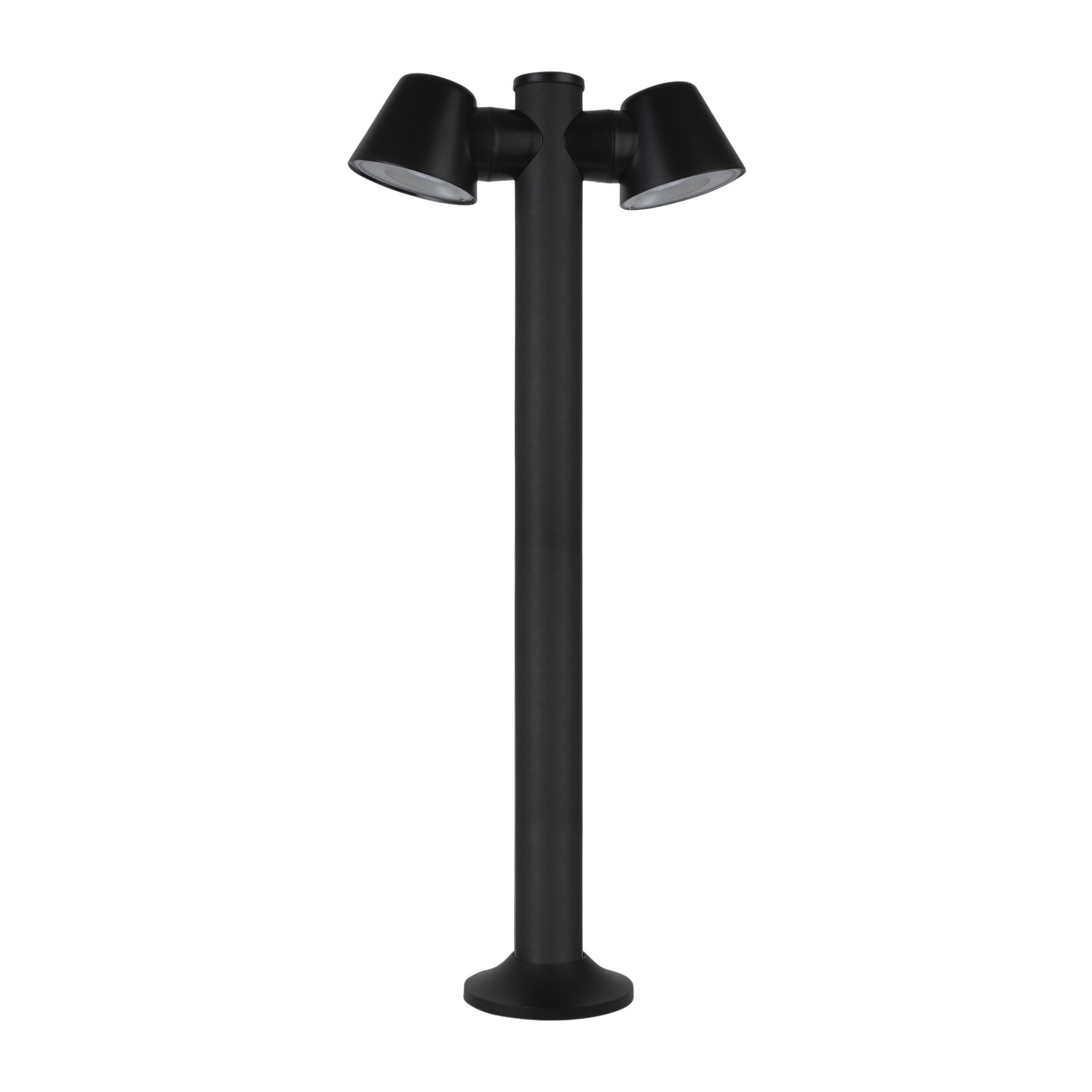 FORLIGHT Cone - Baliza de Jardín con 2 Focos Orientables GU10 para Exterior con IP54 de Color Negro