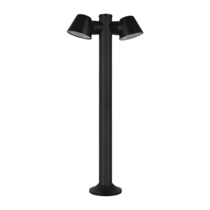 FORLIGHT Cone - Baliza de Jardín con 2 Focos Orientables GU10 para Exterior con IP54 de Color Negro