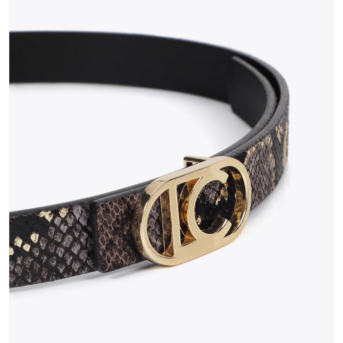 Pacco di Cinture Reversibili Animalier con Fibbia Intercambiabile