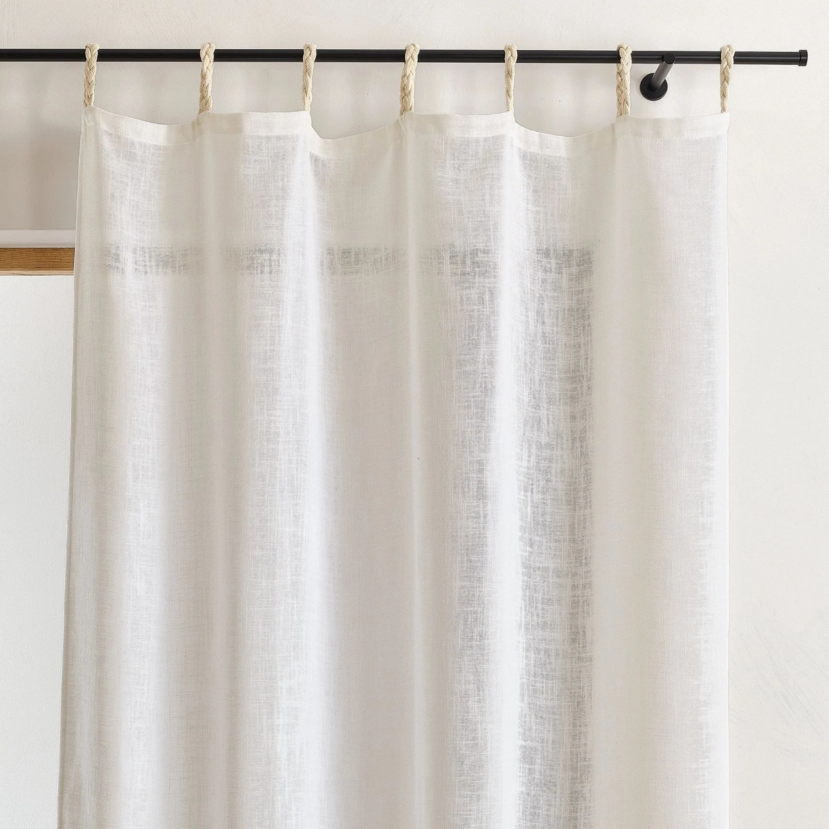 Voilage polylin à pattes tressées - Blanc