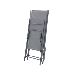 Bain de soleil acier textilène multi positions (lot de 2) TROPEA