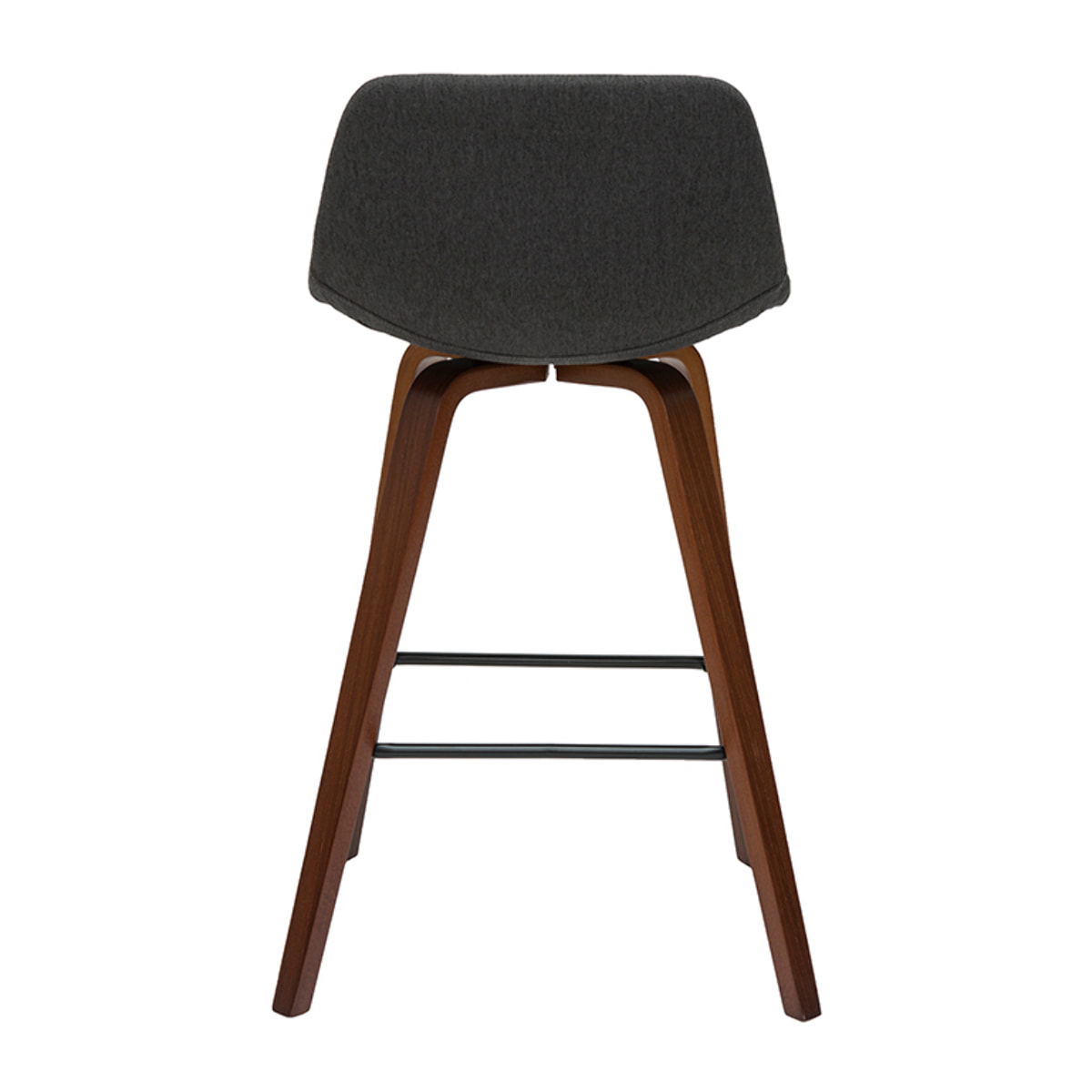 Tabourets de bar design gris foncé et noyer H65 cm (lot de 2) NONIE