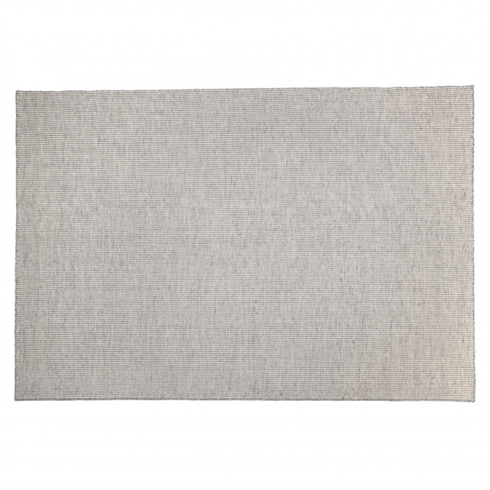 QUENTIN - Tapis rect 200x290cm en laine tissée couleur blanc/gris chiné