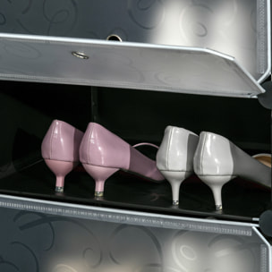 Zapatero Modular Cubos de Plástico Armario Modular para Zapatos con 12 Cubos con Puerta Diseño Bricolaje para Entrada Dormitorio Negro