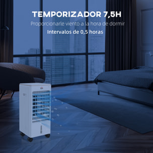 Enfriador de Aire Portátil 3 en 1 Climatizador Evaporativo Oscilante con 3 Velocidades Control Remoto Temporizador 7,5h Pantalla LED Tanque de Agua 3L Efecto 15-20 ㎡ 22,5x24,5x53,5 cm Blanco