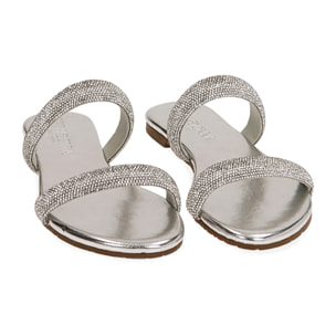 Sandalias planas plateadas