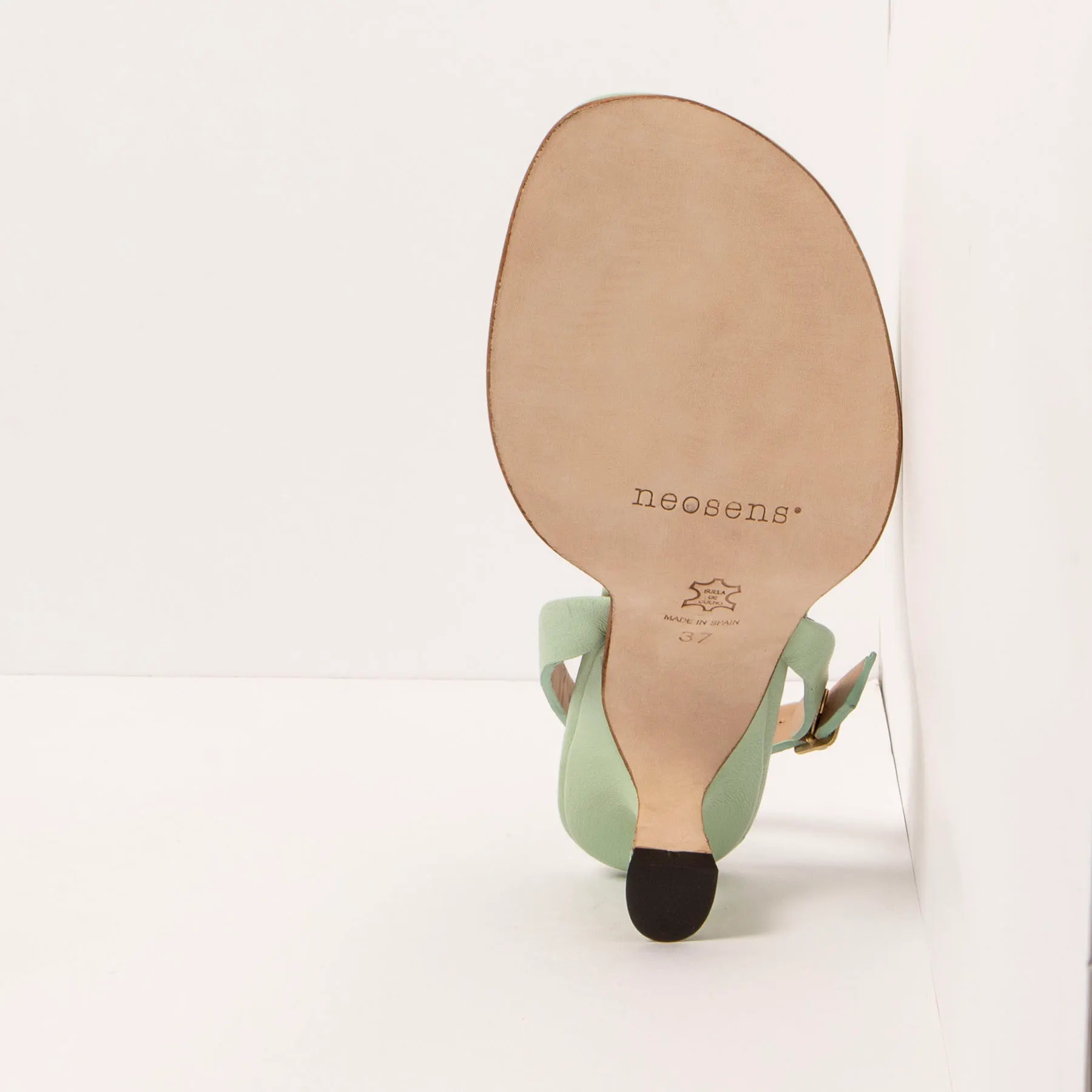 Sandalias con tacón S3164 NAPPA PASTEL GREEN/ GLERA color Pastel green